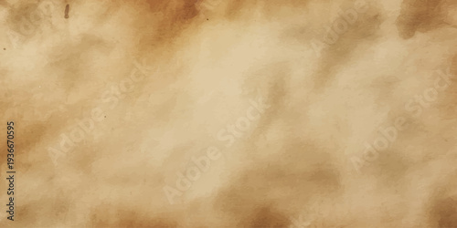A blank vintage parchment with a stained brown grunge texture provides an aged antique paper background for retro design