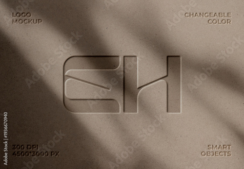 Debossed Paper Logo Mockup