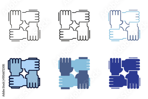 Unity Hands Collaboration Symbol Icon Set