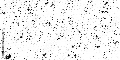Seamless halftone triangle pattern. Random vector noise texture
