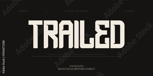 Trailed, Creative digital abstract minimal modern alphabet fonts and logo. Creative typography sport, technology, fashion, digital, future creative logos font. vector illustration
