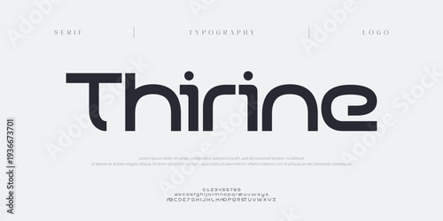 Thirine, Creative digital abstract sport modern alphabet fonts. Typography bold typeface design for sport, technology, fashion, digital, future creative logo font. vector illustration
