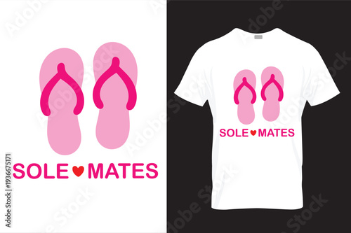 T-shirt design with slipper concept.