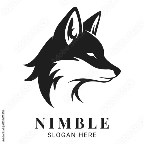 Fox Head Logo Symbol Featuring a Sleek and Elegant Silhouette Design Representing Agility and Cunning