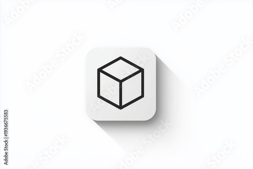 simple icon with cube