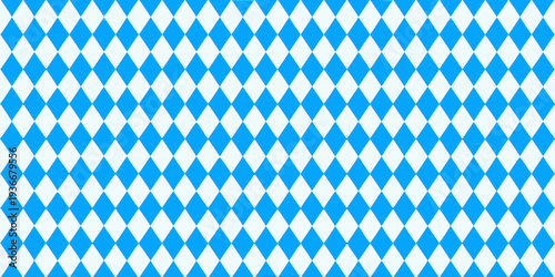 A repeating pattern of blue and white diamonds fills the entire frame