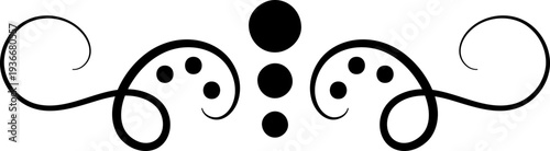 Swirl line divider, Curly decorative doodle, fancy ornament border