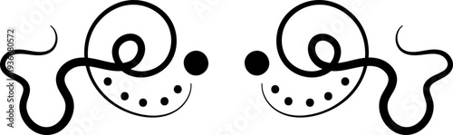 Swirl line divider, Curly decorative doodle, fancy ornament border