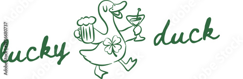 Lucky Duck Beer Shamrock svg