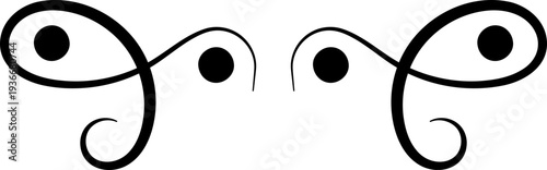 Swirl line divider, Curly decorative doodle, fancy ornament border