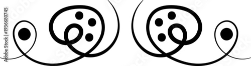 Swirl line divider, Curly decorative doodle, fancy ornament border