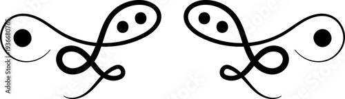 Swirl line divider, Curly decorative doodle, fancy ornament border