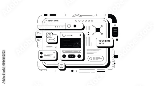 Infographic template with various design elements and text placeholders