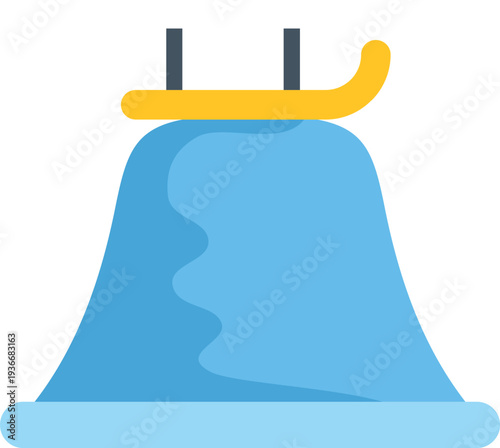 Water slide ride structure creating splashes, illustrating summer fun and leisure