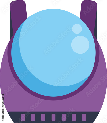 Purple pet carrier backpack featuring a clear bubble window for travel