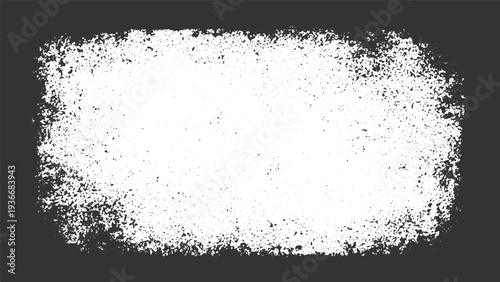 White snow spray border with frosty ice crystals and winter freeze effect for seasonal holiday cards and cold weather festive decorations on dark gray background in vector graphic design