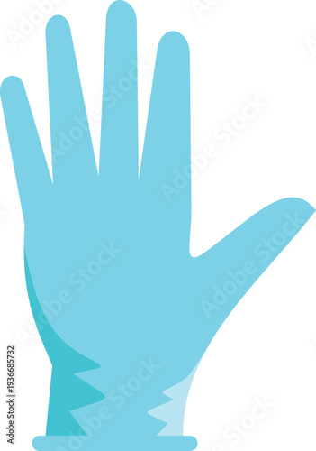 Blue medical glove symbolizing protection, hygiene, and healthcare on a white background