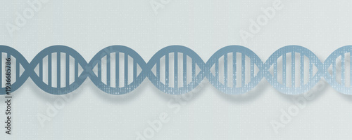 Concept of artificial intelligence digital code penetrating the human genetic spiral. Vector illustration.