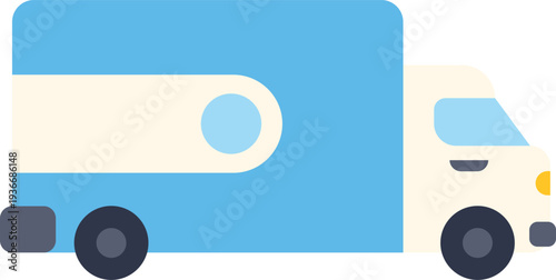 Blue delivery truck moving cargo for logistics and shipping