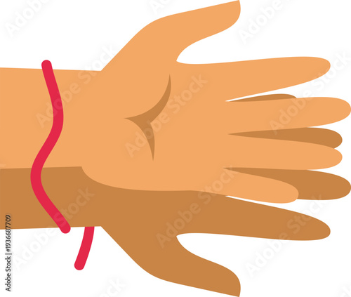 Hand wearing a red string bracelet symbolizing protection and spirituality