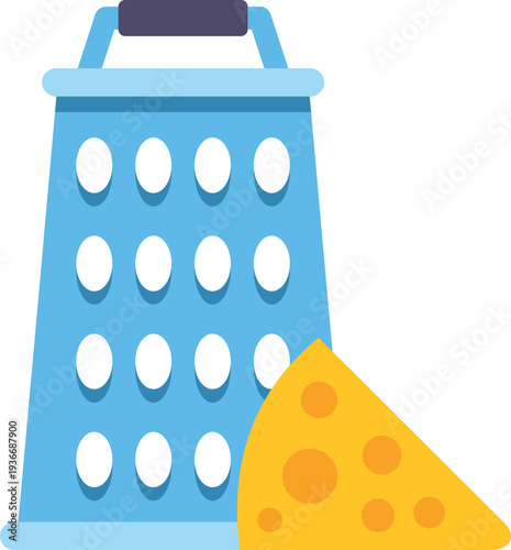 Cheese grater with a wedge of cheese icon symbolizing cooking and food preparation