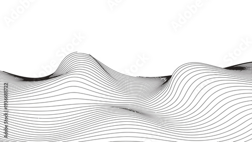 Wave vector illustration with black lines on white background