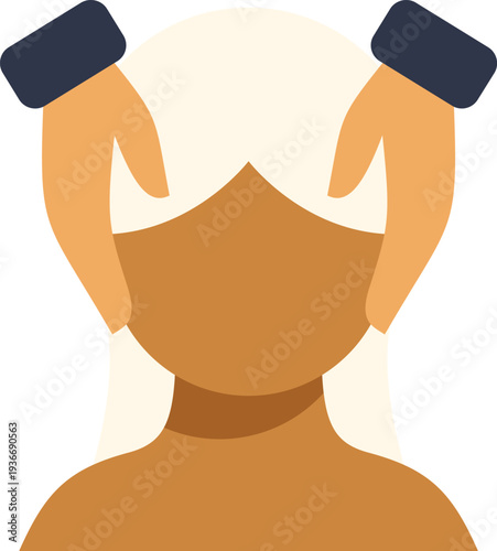 Woman getting a relaxing face and head massage during a wellness treatment