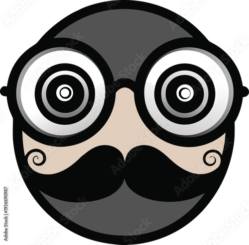 Cartoon Mind Control Glasses Sticker – April Fools Hypno Prank