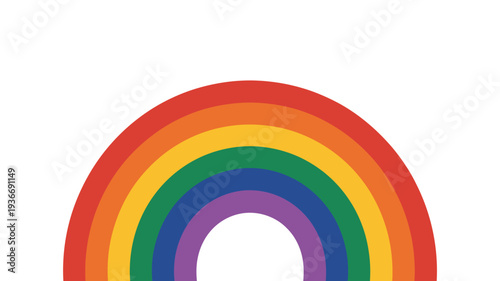 Rainbow vector illustration with colorful arc on white background