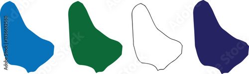 Barbados Map Silhouette Set: Caribbean Island Vector Outlines in Multiple Colors and Minimalist Line Art for Infographic and Travel Design