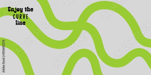 Vibrant background featuring thick green and lime linear wave patterns on a grey backdrop for modern minimalist creative layouts.