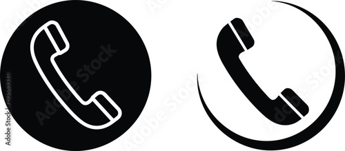 Phone call handset communication icon set contact support hotline telephone symbol vector collection pack