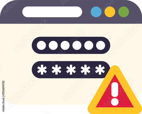 Browser window with password fields showing an error or warning message