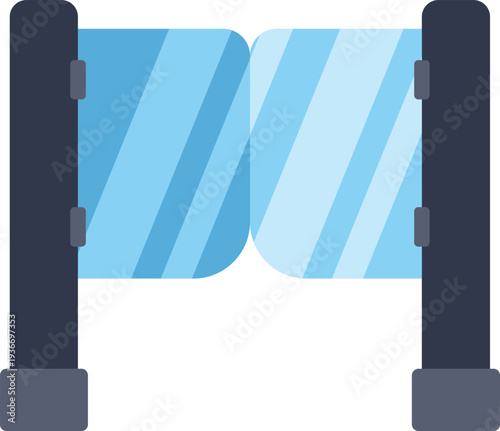 Automatic glass turnstile entry controlling movement and providing security