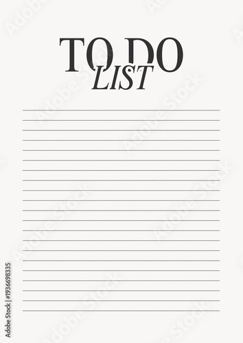 Black and Beige Minimalist To-Do List A4 Printable Page