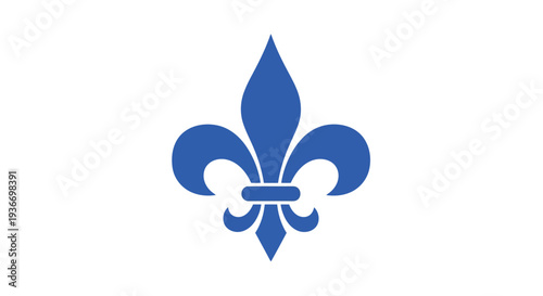 Vibrant fleur de lis symbol in blue on white