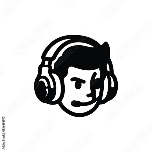 E-Sports Player Avatar Chunky Mascot Glyph
