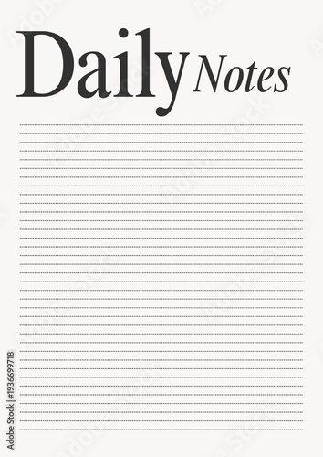 Red and Beige Bold Typographic Daily Notes List A4 Printable Document