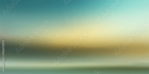 Abstract blue sky background with soft light rays over ocean horizon and smooth gradient nature design