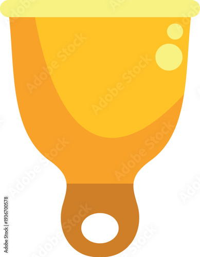 Yellow menstrual cup offering feminine hygiene and reproductive health