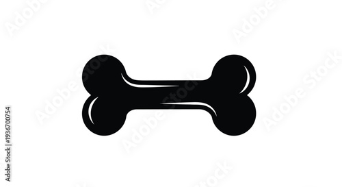 Modern black dog bone icon for pet lovers and animal designs