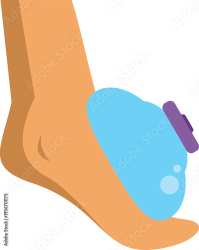 Leg receiving cold therapy with an ice pack on an injured foot