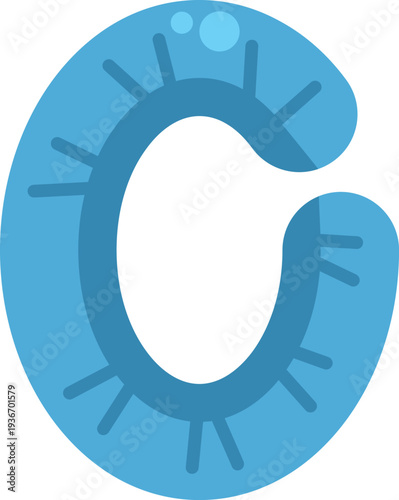 Blue shoe cover icon with textured details for medical or sanitary environments