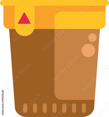 Yogurt or dairy product in a plastic container with a yellow lid