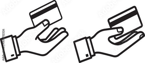 Hand holding credit card for online banking payment