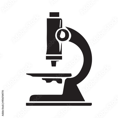Microscope Icon Illustration – Scientific Research Symbol for Lab, Education & Medical Design