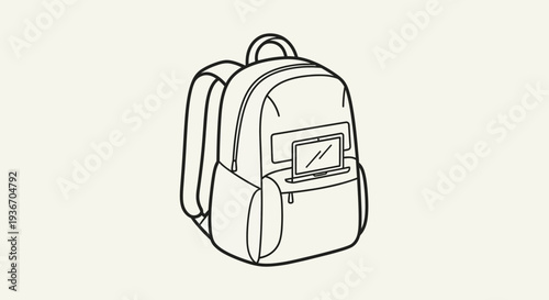 Stylish backpack with visible laptop compartment for travel or study in bright studio background