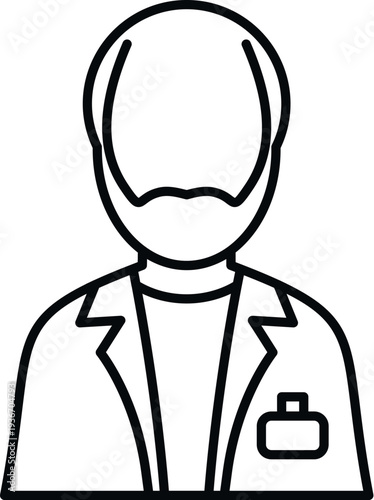 Man avatar wearing a lab coat representing a scientist or doctor