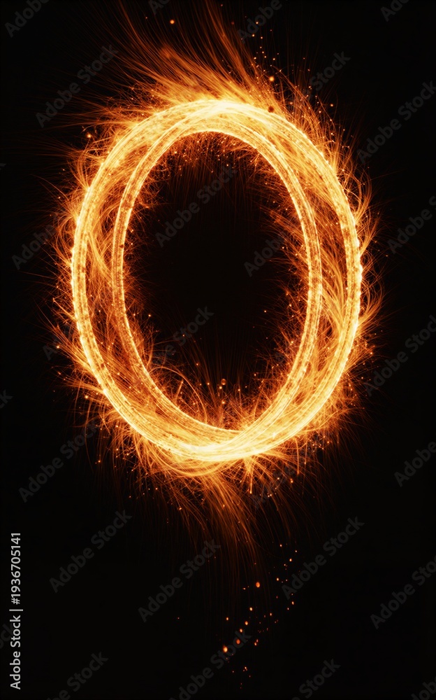 Fototapeta premium Dramatic Fiery Energy Ring Swirls