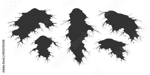 Abstract a striking silhouette of fractures and cracks, showcasing the dynamic forces of nature and evoking a sense of raw, untamed power.